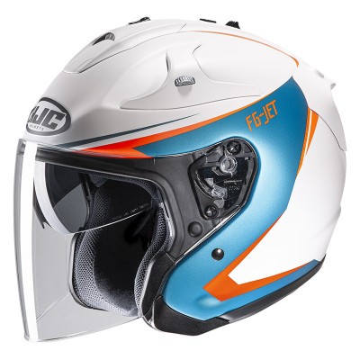 Hjc Fg Jet Balin Light Blue Orange Helmet