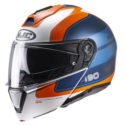Hjc I90 Wasco Modular Black Orange Helmet