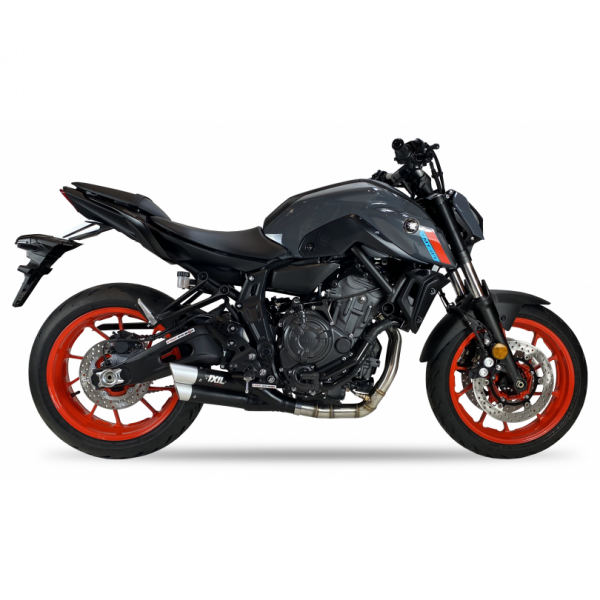 IXIL L3XB FULL SYSTEM-DUAL HYPERLOW BLACK XL FOR YAMAHA MT-07 2021-2023 PART # XY9362XB