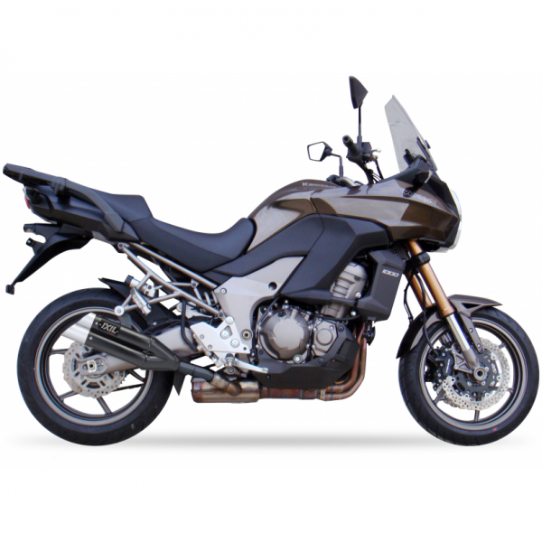 IXIL L3XB SLIP ON-DUAL HYPERLOW BLACK XL FOR KAWASAKI VERSYS 1000 2021-2023 PART # XK7384XB