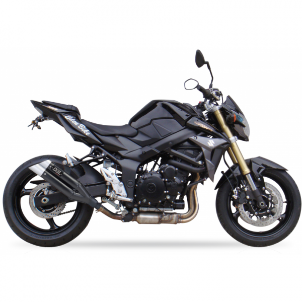 IXIL L3XB SLIP ON-DUAL HYPERLOW BLACK XL FOR SUZUKI GSR 750 2021-2023 PART # XS8362XB