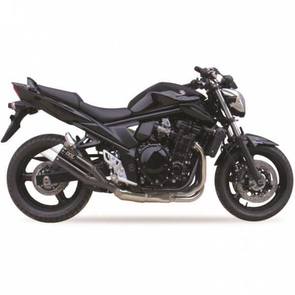 IXIL L3XB SLIP ON-DUAL HYPERLOW BLACK XL FOR SUZUKI GSX 650 F 2021-2023 PART # XS8357XB 