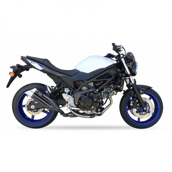 IXIL L3XB SLIP ON-DUAL HYPERLOW BLACK XL FOR SUZUKI SV 650 X 2021-2023 PART # XS8333XB