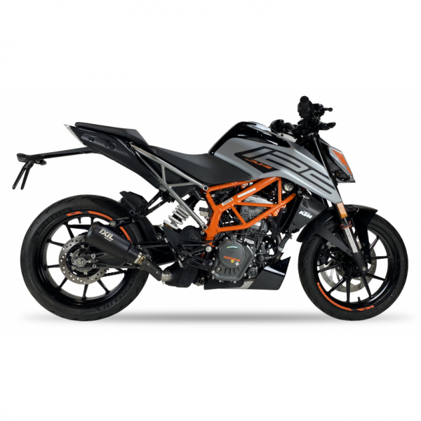 IXIL RB SLIP ON-RACE XTREM BLACK FOR KTM DUKE 125 2021-2023 PART # CM3259RB