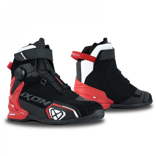 IXON BULL 2 WP SHOES BLACK WHITE RED SHOES