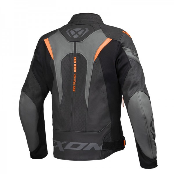 IXON JACKAL LEATHER ANTHRACITE ORANGE JACKET