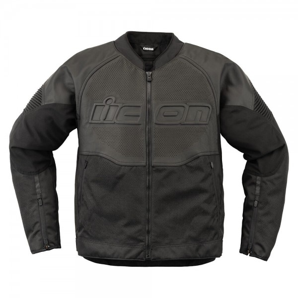 ICON OVERLORD3 LEATHER BLACK JACKET