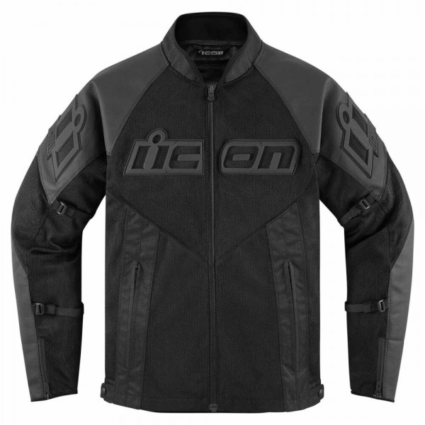 ICON MESH AF LEATHER BLACK JACKET