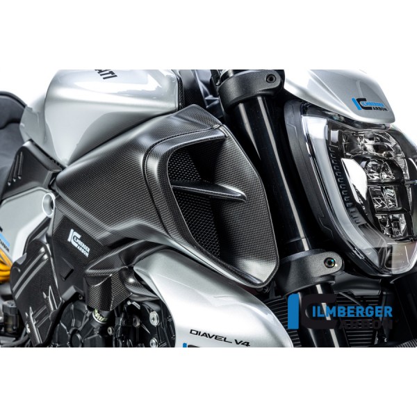 ILMBERGER CARBON RIGHT AIR TUBE COVER MATT FOR DUCATI DIAVEL V4 2023 PART # LKR.102.DI23M.K