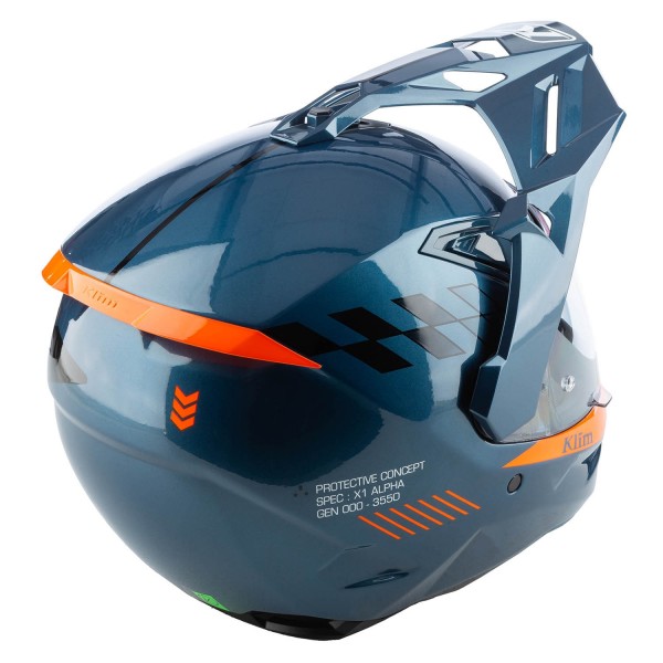 KLIM X1 ALPHA GLOSS CONCEPT PETROL STRIKE ORANGE HELMET