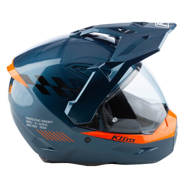 KLIM X1 ALPHA GLOSS CONCEPT PETROL STRIKE ORANGE HELMET