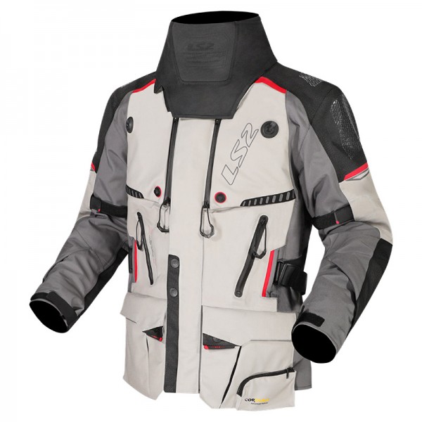 LS2 APOLLO GREY BLACK RED JACKET 