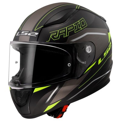 LS2 FF353 RAPID 2 ROKKU M.BLACK H-V YELLOW HELMET