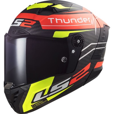 Ls2 Ff805 Thunder Carbon Black Attack Red Yellow Helmet