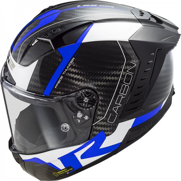 LS2 FF805 Thunder Carbon Racing1 Blue White Helmet