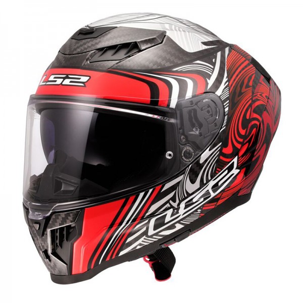 LS2 FF807 DRAGON CARBON ENTHUM RED HELMET 