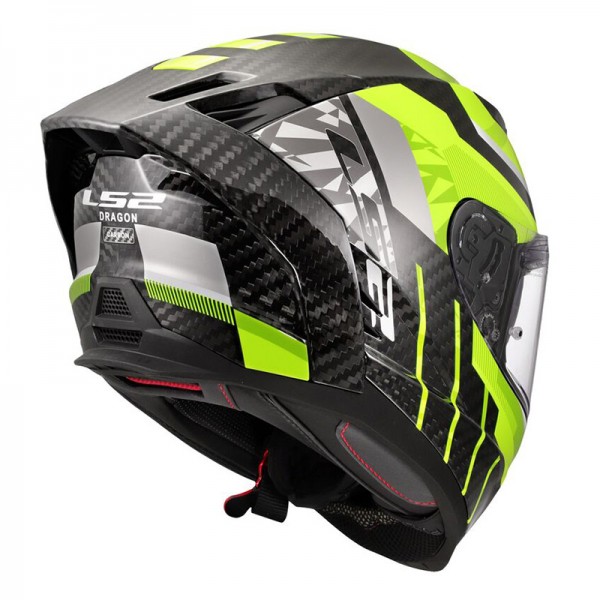 LS2 FF807 DRAGON CARBON TRAX YELLOW HELMET 