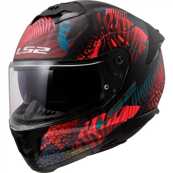LS2 FF808 STREAM 2 JUNGLE MATT BLACK PINK BLUE HELMET