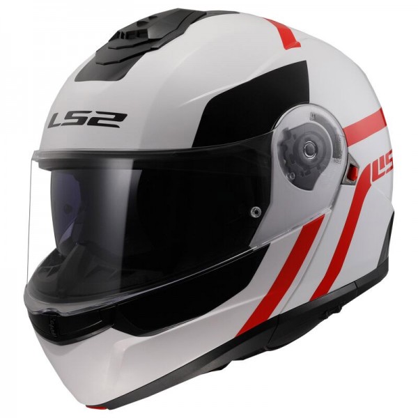 LS2 FF908 STROBE 2 AUTOX WHITE RED HELMET