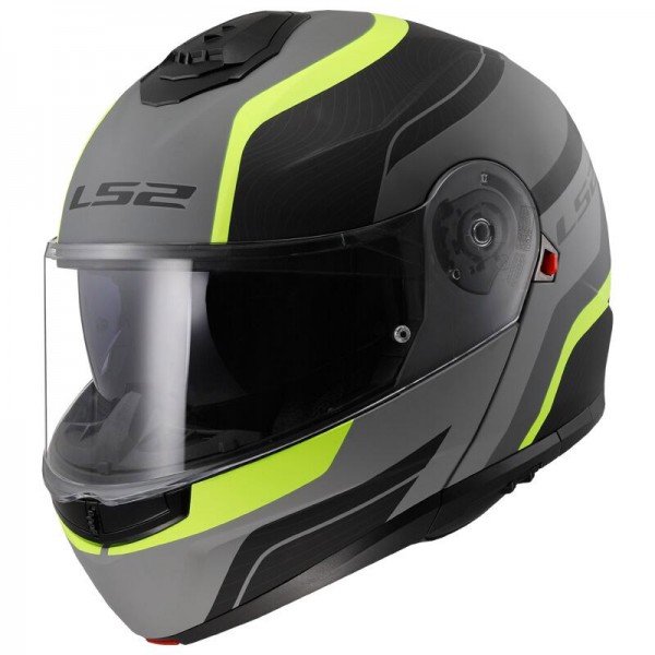 LS2 FF908 STROBE 2 MONZA MAT BLACK HI-VIS YELLOW HELMET