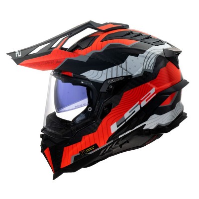 LS2 MX701 EXPLORER CARBON TRICK RED HELMET