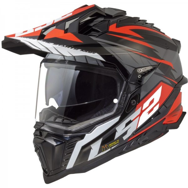 LS2 MX701 EXPLORER SPIRE BLACK TITANIUM RED HELMET