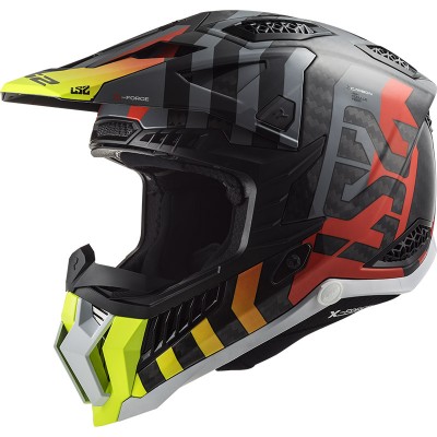 LS2 Mx703 X Force Barrier Yellow Red Helmet