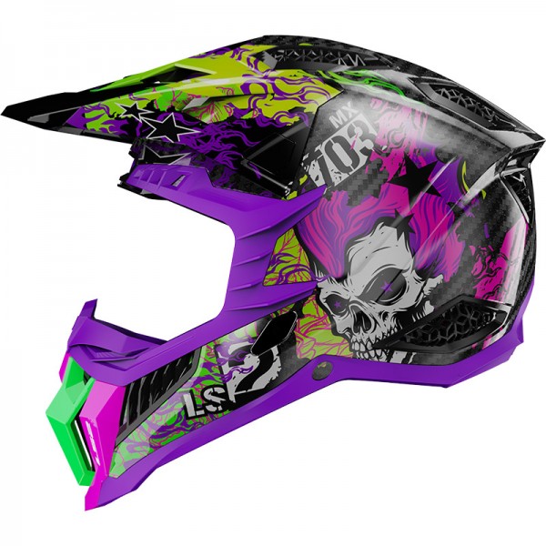 LS2 MX703 X-FORCE FIRESKULL VIOLET HELMET