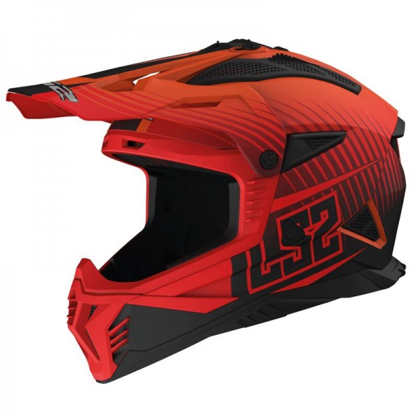 LS2 MX708 FAST 2 DUCK MATT H-V ORANGE RED HELMET