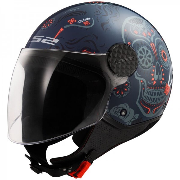 LS2 OF558 SPHERE LUX 2 MAXCA COBALT ORANGE HELMET