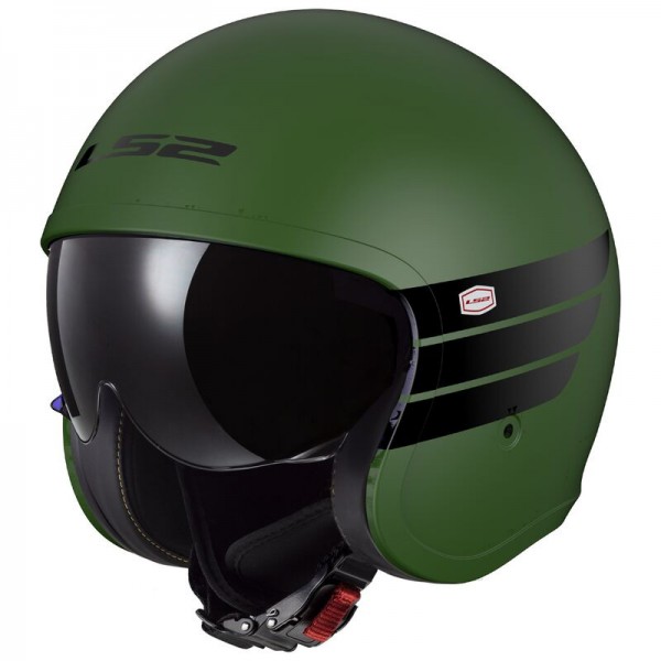 LS2 OF599 SPITFIRE 2 RETRO MATT MILITARY GREEN HELMET