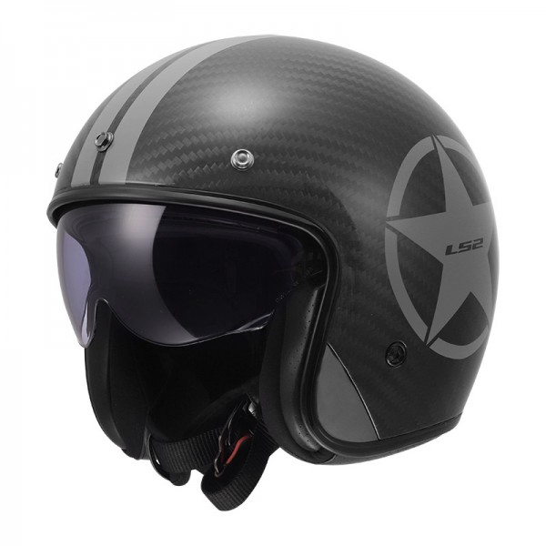LS2 OF601 BOB 2 CARBON 06 STAR BLACK HELMET
