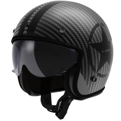LS2 OF601 BOB 2 CARBON STAR BLACK HELMET