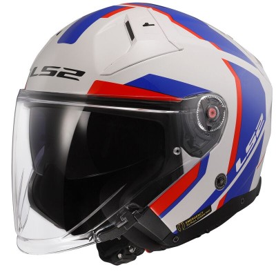 LS2 OF603 INFINITY 2 FOCUS MATT BLACK WHITE HELMET