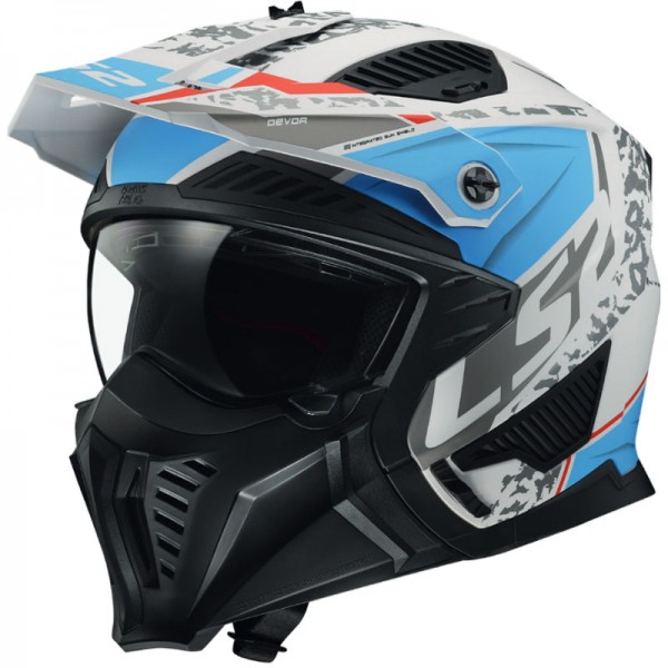 LS2 OF606 DRIFTER DEVOR MATT WHITE BLUE HELMET