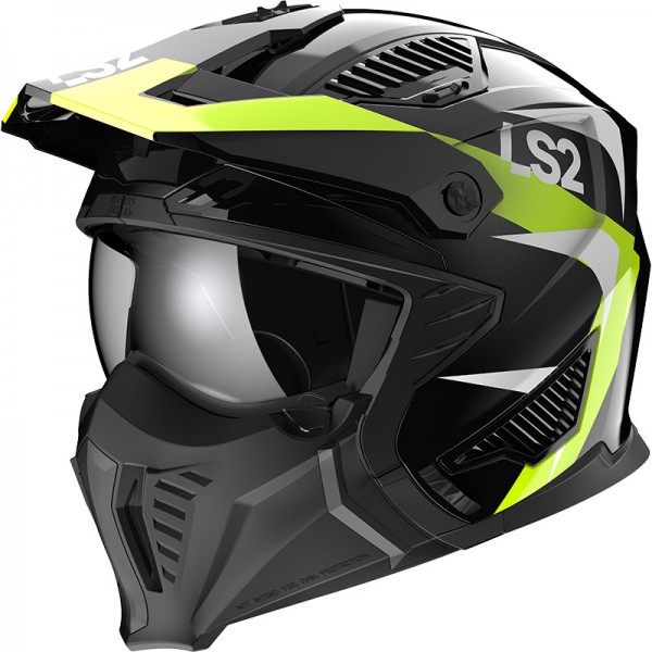 LS2 OF606 DRIFTER TRIALITY HI-VIS YELLOW HELMET