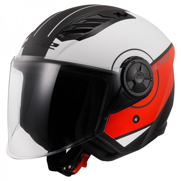 LS2 OF616 AIRFLOW 2 COVER MATT WHITE RED HELMET