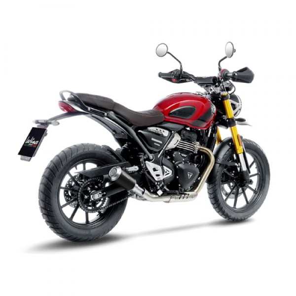 LEOVINCE LV-10 BLACK EDITION SLIP-ON FOR TRIUMPH SCRAMBLER 400 X 2024-2025 PART # 15268BU