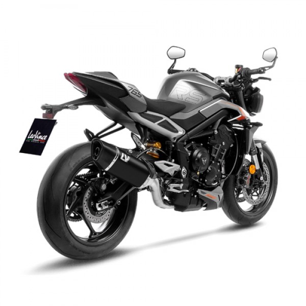 LEOVINCE LV-14 R BLACK EDITION FULL SYSTEM EXHAUST FOR TRIUMPH STREET TRIPLE 765 R/RS/A2 2023-2024 PART # 15608BU