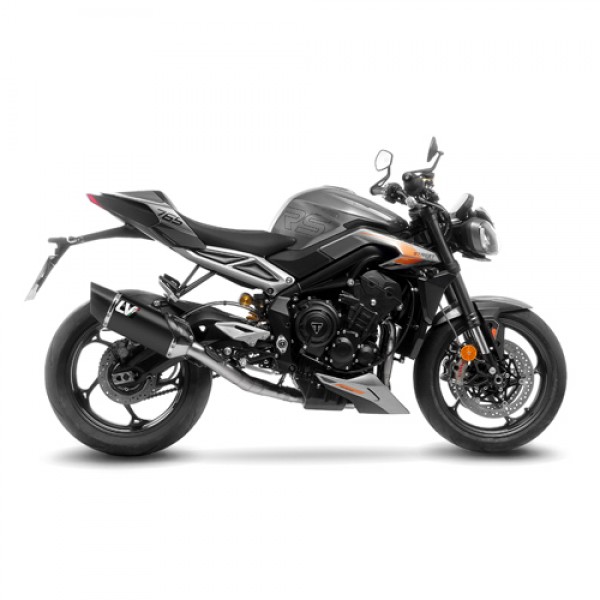 LEOVINCE LV-14 R BLACK EDITION FULL SYSTEM EXHAUST FOR TRIUMPH STREET TRIPLE 765 R/RS/A2 2023-2024 PART # 15608BU