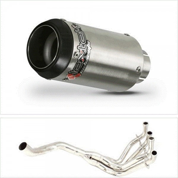 LEXTEK CP1 MATT STAINLESS STEEL CARBON TIP EXHAUST SYSTEM 150MM FOR KAWASAKI Z900 2020-2024 PART # EXKT1855