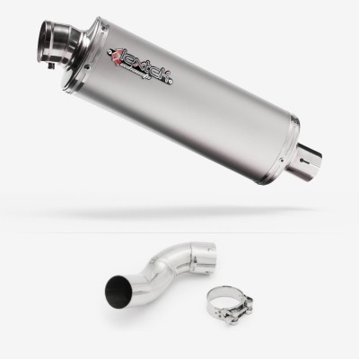 LEXTEK OP1 MATT STAINLESS STEEL EXHAUST 350MM WITH LINK PIPE FOR KAWASAKI Z900 2020-2024 PART # EXKT2136