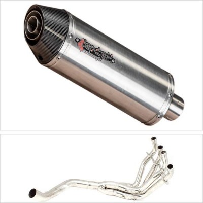 LEXTEK RP2 GLOSS STAINLESS STEEL OVAL EXHAUST SYSTEM 300MM FOR KAWASAKI Z900 2020-2024 PART # EXKT4538