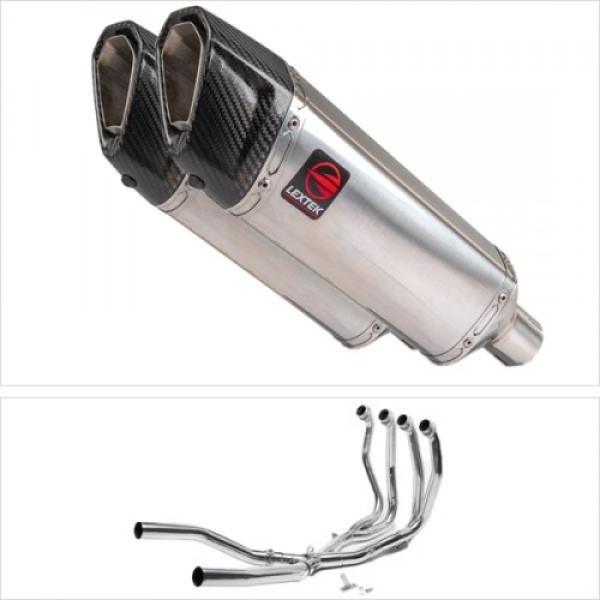 LEXTEK SP4 POLISHED S/STEEL EXHAUST SYSTEM 300MM FOR SUZUKI GSX 1300 R HAYABUSA 2021-2023 PART # EXKT130