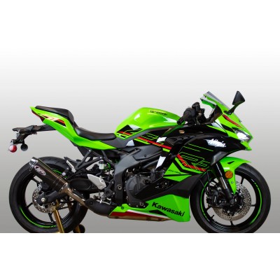 M4 CANISTER CARBON SLIP-ON WITH X96 FOR KAWASAKI NINJA ZX-4R 2023-2024 PART # KA4414