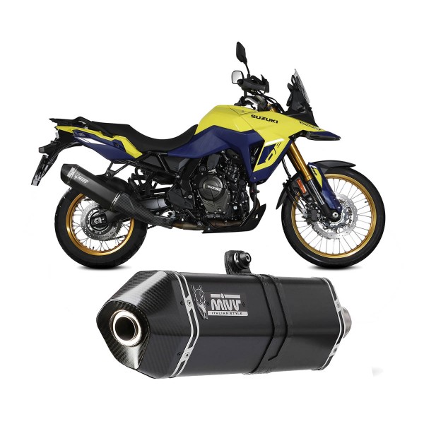 MIVV BLACK EXHAUST MUFFLER SPEED EDGE FOR SUZUKI V-STROM 800DE 2023-2025 PART # S.061.LRB