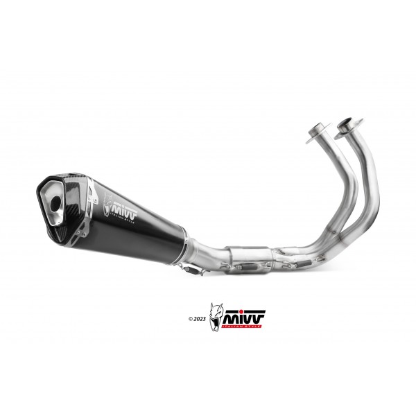 MIVV DELTA RACE BLACK STAINLESS STEEL FULL SYSTEM EXHAUST FOR KAWASAKI Z650 2024-2025 PART # K.057.LDRB