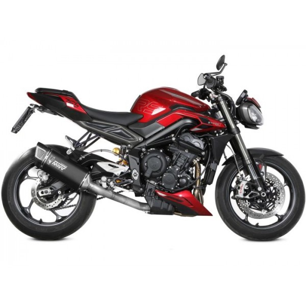 MIVV SR-1 BLACK TITANIUM FULL SYSTEM FOR TRIUMPH STREET TRIPLE 765 R / RS 2023-2024 PART # T.026.LR1TB