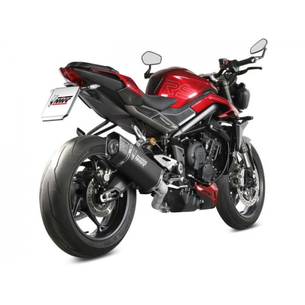 MIVV SR-1 BLACK TITANIUM FULL SYSTEM FOR TRIUMPH STREET TRIPLE 765 R / RS 2023-2024 PART # T.026.LR1TB