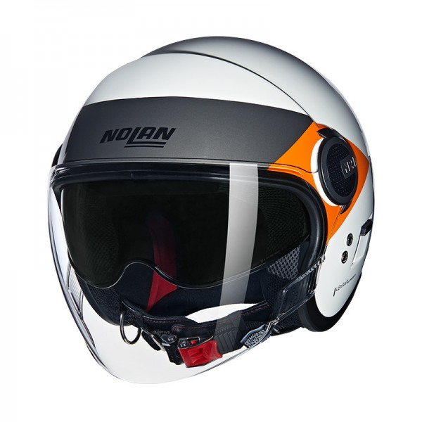 NOLAN N21 VISOR 06 ONIRICO WHITE ORANGE HELMET